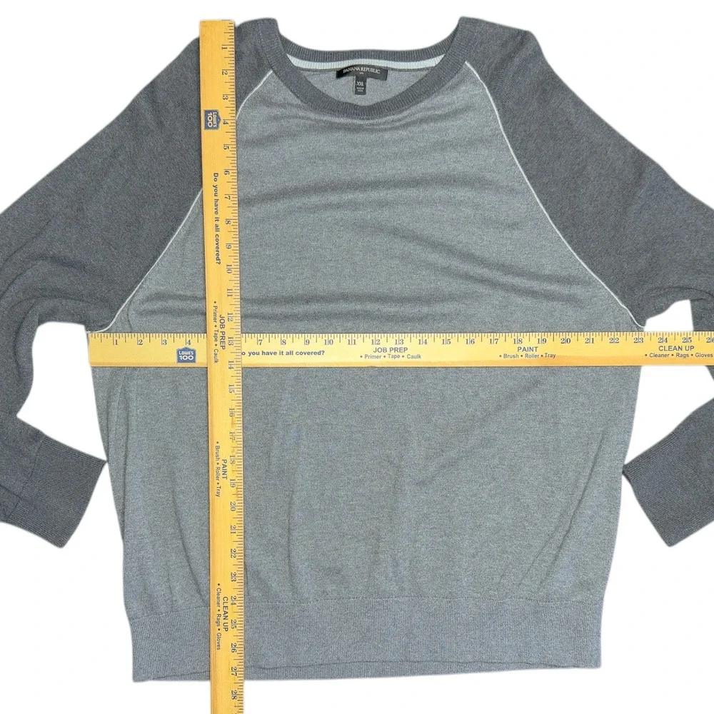 Banana Republic Mens Gray XXL 2XL Crewneck Pullover Sweater‎ Cashmere Silk Blend
